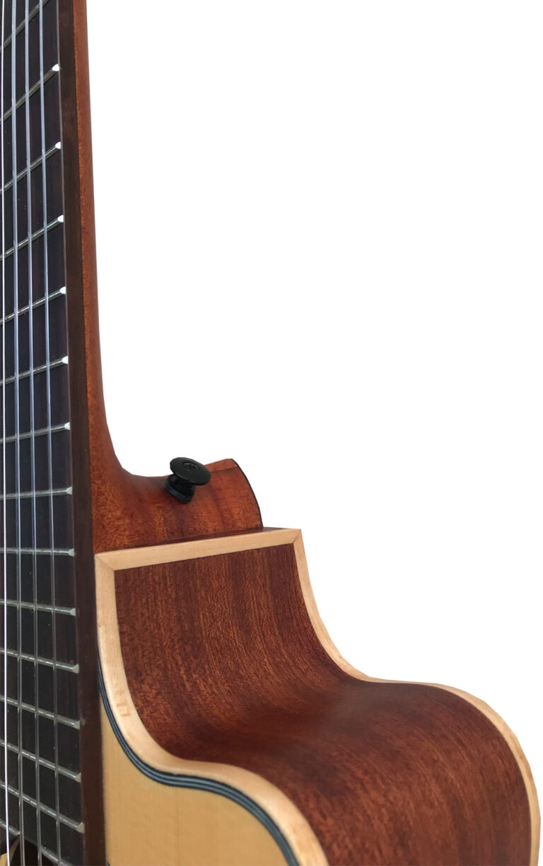 Rasa Travel Guitar with a compact, handcrafted design – perfect for musicians exploring Ubud, Bali in 2025
