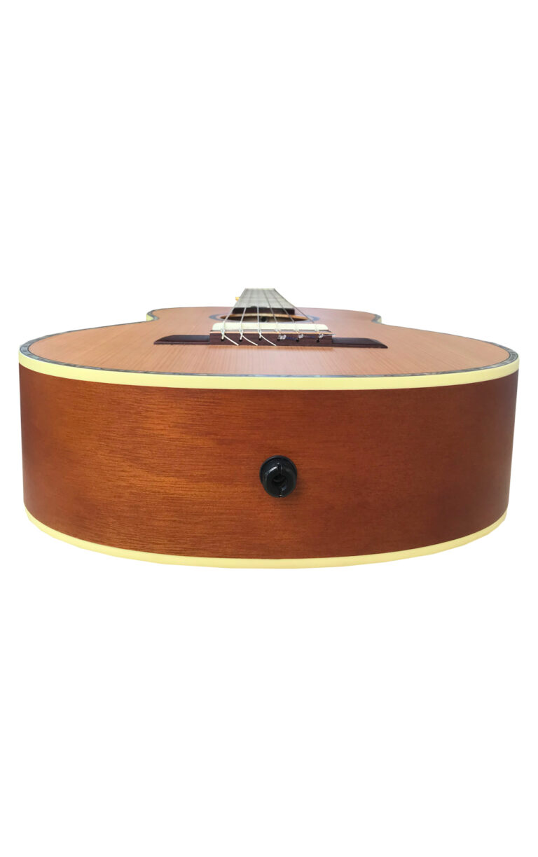 Rasa Travel Guitar with a compact, handcrafted design – perfect for musicians exploring Ubud, Bali in 2025